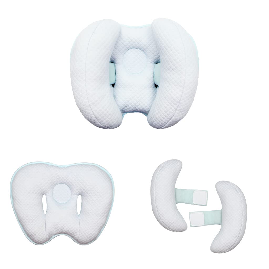 Blublu Park Banana Shape Baby Travel Cushion 2 in 1 Neck Head Support Pillow for Kids Toddler Blue