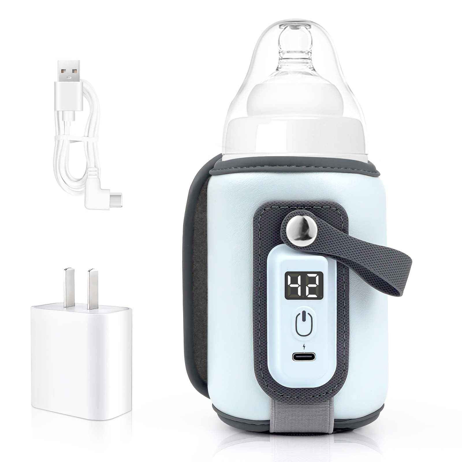 Portable Bottle Warmer Baby Milk Warmer for All Bottles Rapid Heating Accurate Temperature Control with LED Display USB Warmer Bottle Suitable for Home and Outing