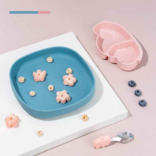Portable Silicone Suction Plate for Kids' Self-Feeding