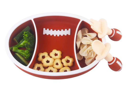 Baby Plate Silicone Non-slip Toddler Plate for Kids Baby Weaning Plate Strong Suction Divided Dish with Fork Spoon