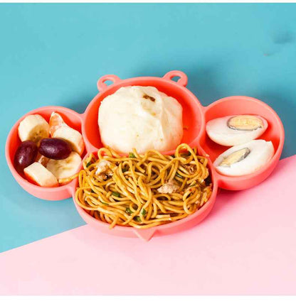 Cartoon Baby Silicone Suction Cup Dinner Plate Bowl