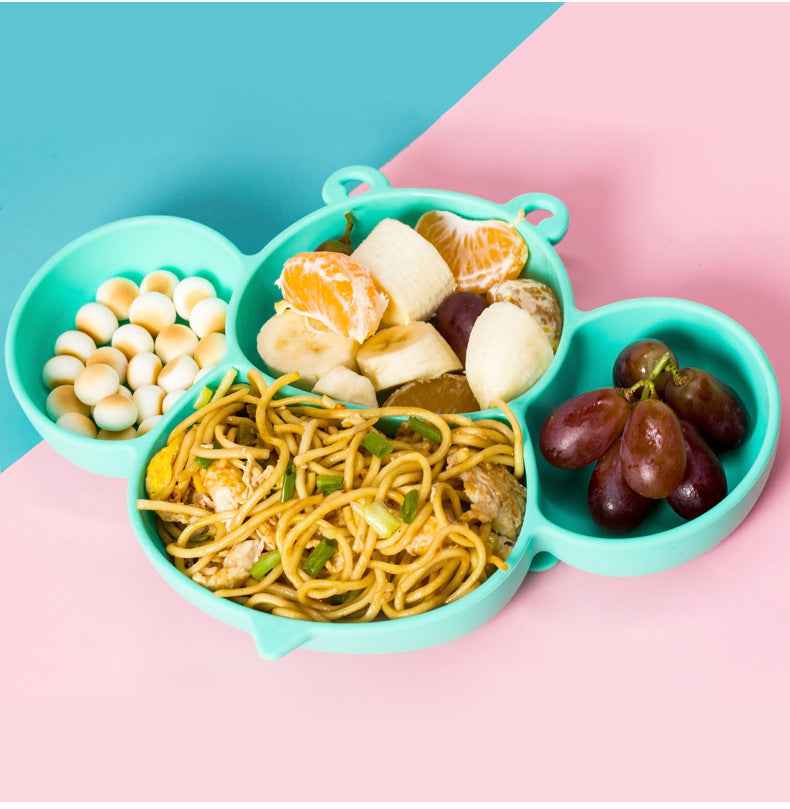 Cartoon Baby Silicone Suction Cup Dinner Plate Bowl