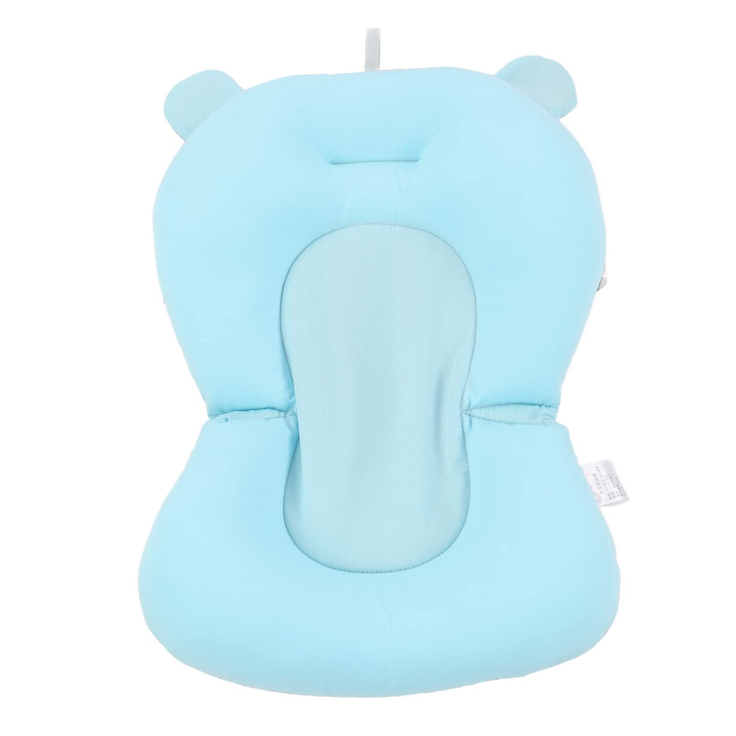 Foldable Baby Bath Seat - Soft Adjustable Blue Bear Cushion for Toddler Safety in Large Space