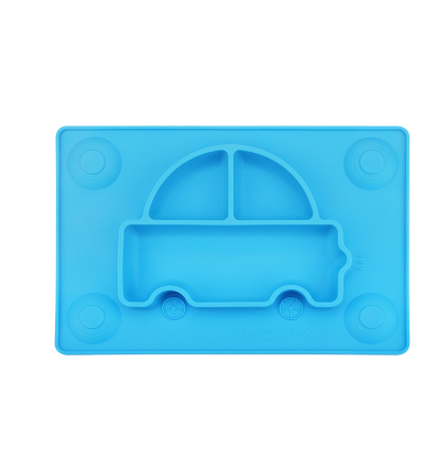 Silicone Kids Divided Plate with Suction Bowl Set