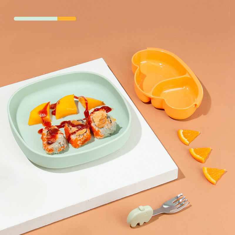 Portable Silicone Suction Plate for Kids' Self-Feeding