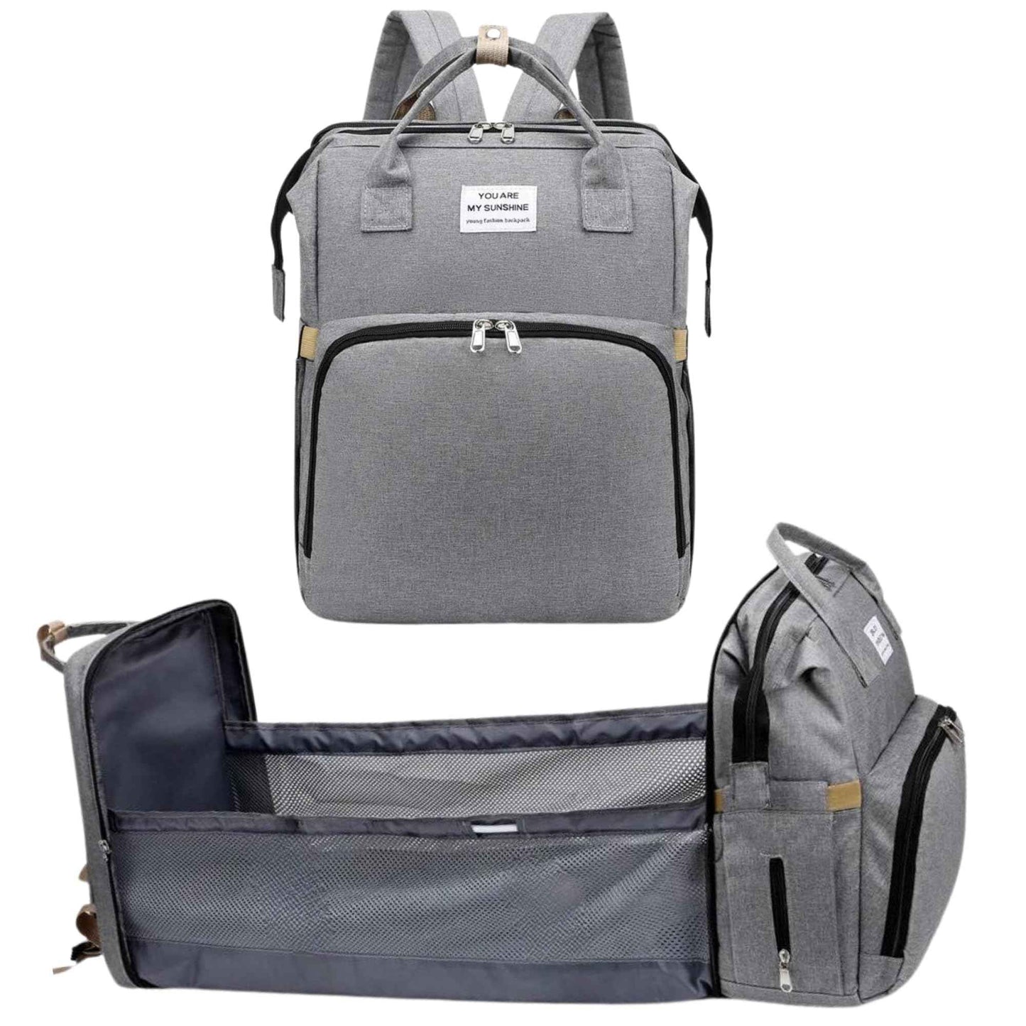 Generic Diaper Bag Backpack - Multifunction Travel Changing Diaper Bags - Convertible Mommy Bag Travel Bag Waterproof Large Capacity Stylish and Durable (Grey) Standard DB-001