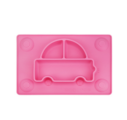 Silicone Kids Divided Plate with Suction Bowl Set