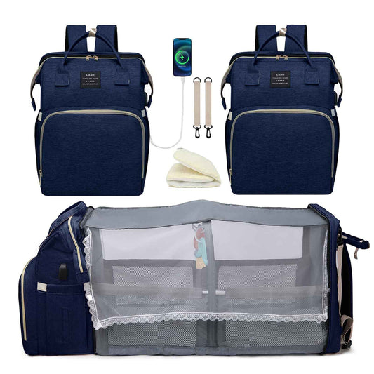 Baby Diaper Bag Backpack for Travel: Blue Diaper Bag with Changing Station Boy Large Mommy Bag Travel Mochila Pañaleras para Bebe Niña Niño Bulto Newborn Essentials Must Haves Registry Search Shower