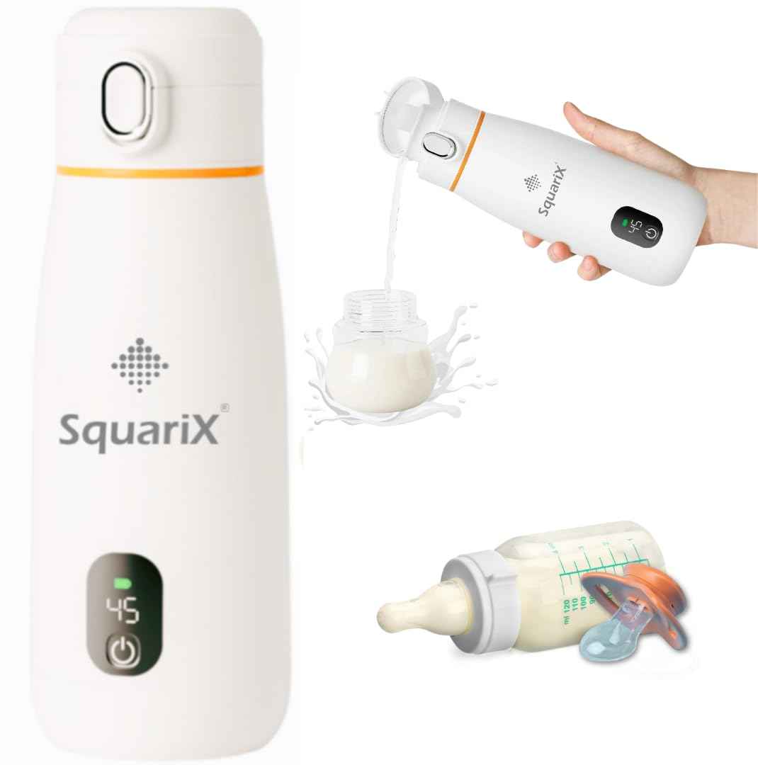 Portable Baby Bottle Warmer Fast Charging with USB Port Cordless Precise Temperature led Control Large Capacity 350 ml/12 oz Perfect for Breastmilk Water & Formula on The go or Travel