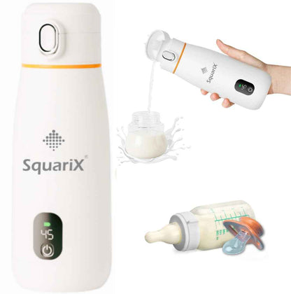 Portable Baby Bottle Warmer Fast Charging with USB Port Cordless Precise Temperature led Control Large Capacity 350 ml/12 oz Perfect for Breastmilk Water & Formula on The go or Travel