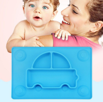 Silicone Kids Divided Plate with Suction Bowl Set