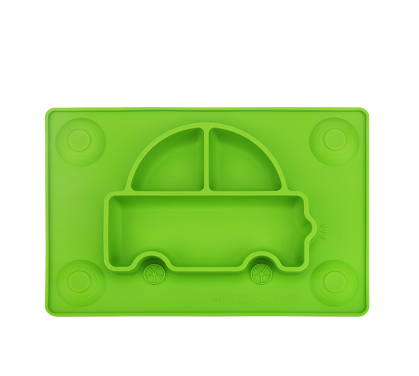Silicone Kids Divided Plate with Suction Bowl Set