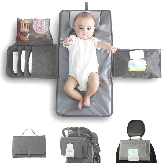 JanYoo Baby Portable Changing Pad Baby Changing Mat Travel Waterproof Diaper Liners for Newborn Foldable Diaper Bag with Wipes Pocket for Baby Shower Gifts