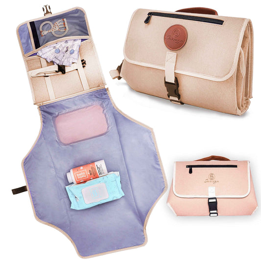 Portable Changing Pad for Baby - Diaper Changing Pad Portable - Waterproof Foldable and Easy to Clean Travel Baby Changing Pad Mat - Lightweight Diaper Clutch Bag for Parents on The Go.