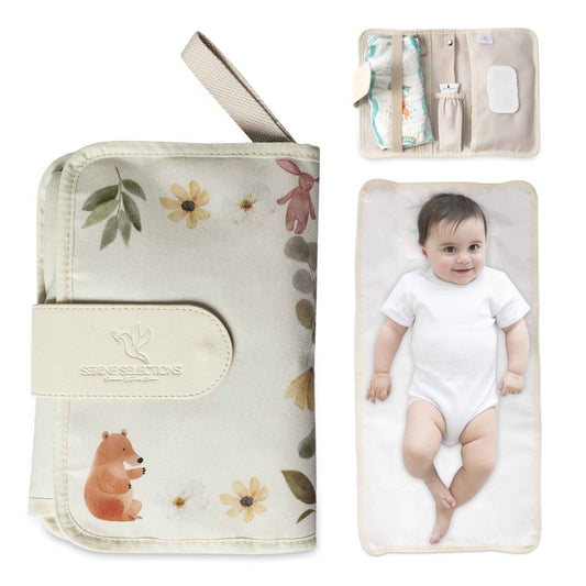 Portable Baby Diaper Changing Pad – Waterproof Lightweight & Foldable with Built-in Pillow | Perfect Travel Changing Mat for Baby Diaper Bag | Easy-to-Clean Portable Changing Station for On-the-Go