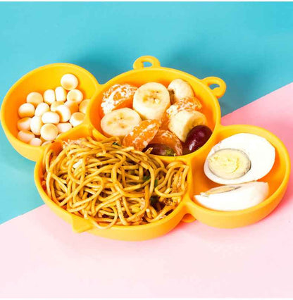 Cartoon Baby Silicone Suction Cup Dinner Plate Bowl