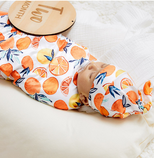 Baby Floral Sleep Robe with Headband and Swaddle Set