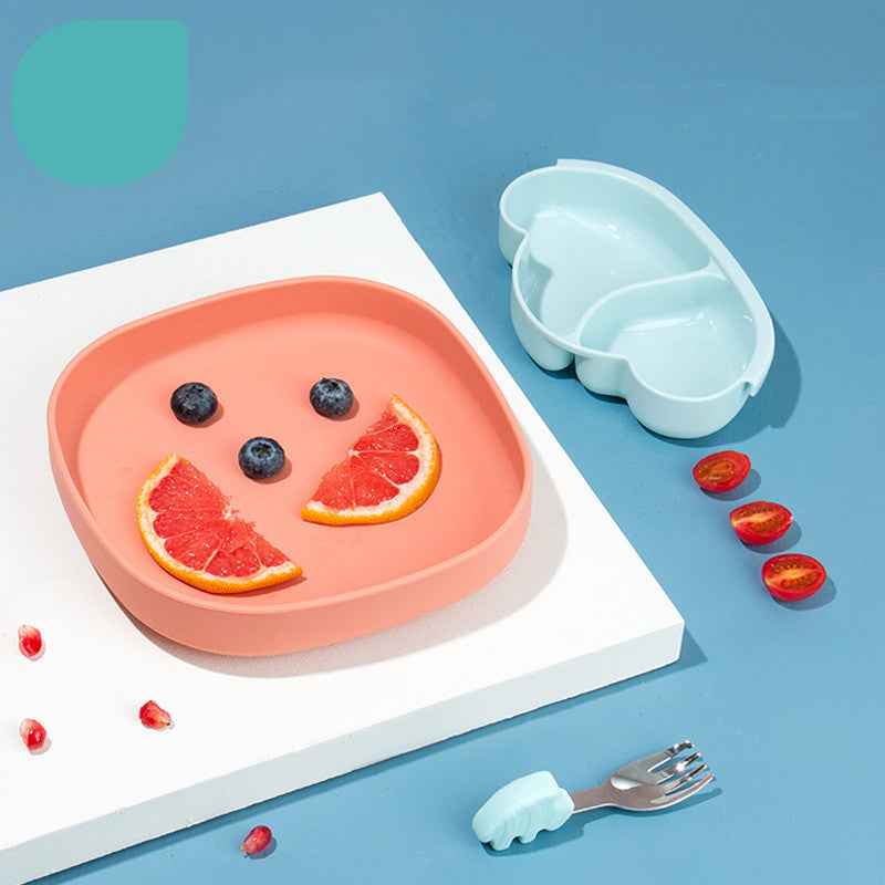 Portable Silicone Suction Plate for Kids' Self-Feeding