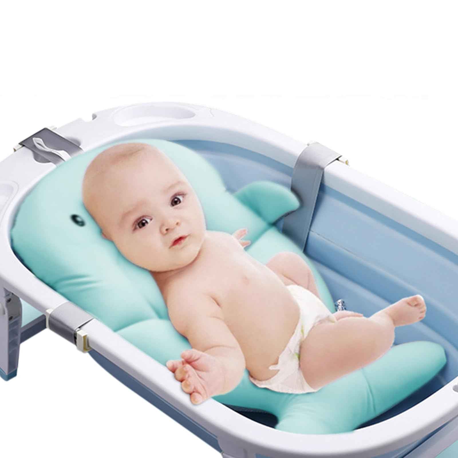 Infant Bath Tub Mat for Sink Soft Swimsuit Suspension Cute Baby to Toddler Baby Bath Tub Net Newborn Bath Support for Sink