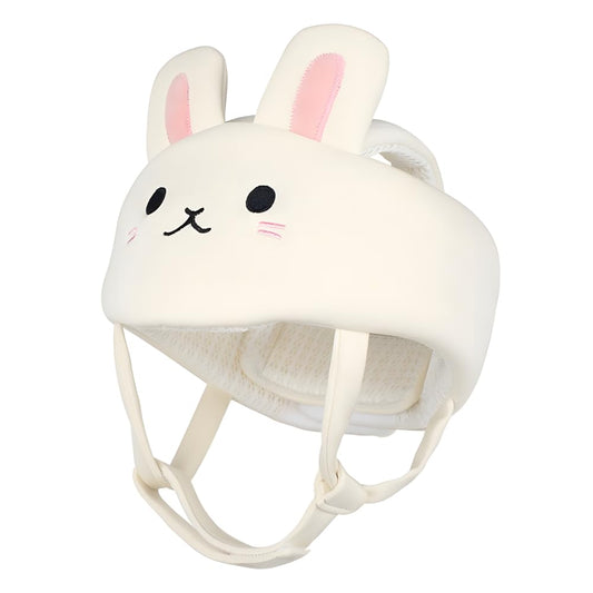 Baby Head Protector - Soft and Lightweight Helmet for Crawling and Walking Toddlers with Adjustable Straps and Cute Bunny Ears Design for 360° Protection